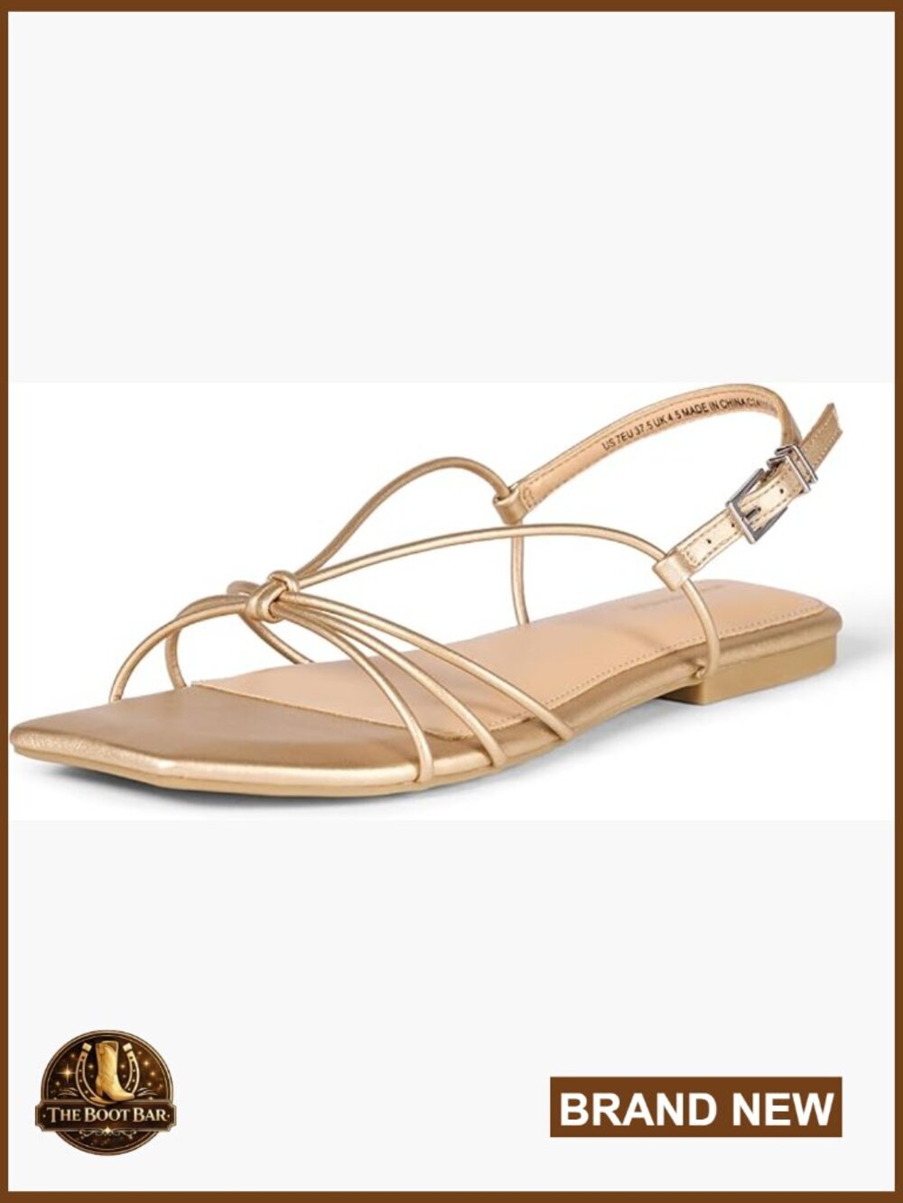 Women's Strappy Flat Sandals with Memory Foam Insole